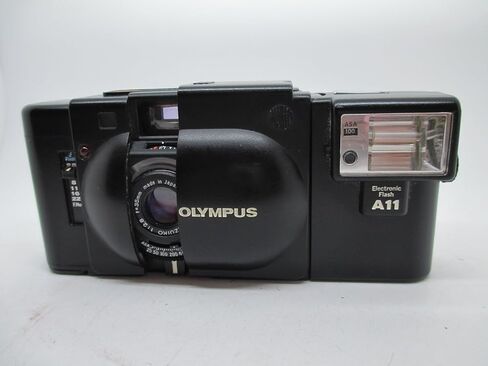 Olympus XA 35mm Film RangeFinder Camera with Flash Attached Olympus D-Zuiko 35mm f/3.5 lens and Flash Attachment (Renewed) in Saudi Arabia