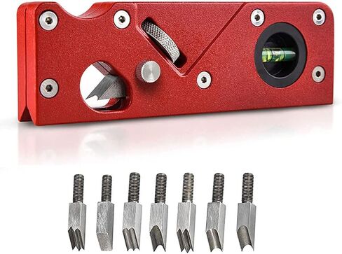 Chamfer Plane for Wood, Woodworking Edge Corner Flattening Tool with Auxiliary Locator & 7 Cutter Heads, Hand Planer for Quick Edge Trimming and Chamfering DIY Hand Woodcraf (Red) in Saudi Arabia