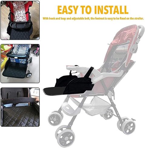 Baby Stroller Footrest, Black Lightweight Adaptable Foot Support Accessory for Baby Pushchair (Black) in Saudi Arabia