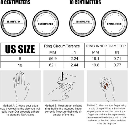 Smart Rings for Men Women Advanced Health Fitness Tracker Monitor Sleep Heart Rate Oximetry Activity Waterproof Compatible with iOS&Android White 10# (No Subscription Required) in Saudi Arabia