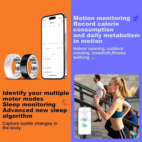 Smart Rings for Men Women Advanced Health Fitness Tracker Monitor Sleep Heart Rate Oximetry Activity Waterproof Compatible with iOS&Android White 10# (No Subscription Required) in Saudi Arabia