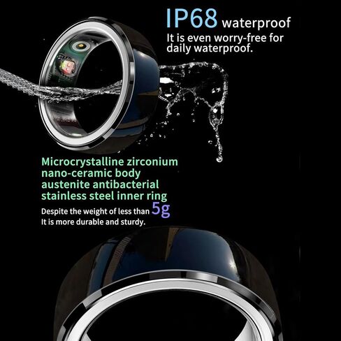 Smart Rings for Men Women Advanced Health Fitness Tracker Monitor Sleep Heart Rate Oximetry Activity Waterproof Compatible with iOS&Android White 10# (No Subscription Required) in Saudi Arabia