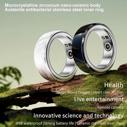 Smart Rings for Men Women Advanced Health Fitness Tracker Monitor Sleep Heart Rate Oximetry Activity Waterproof Compatible with iOS&Android White 10# (No Subscription Required) in Saudi Arabia
