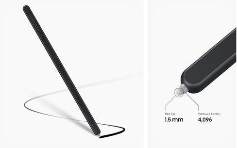 Galaxy Z Fold 6/Fold 5 Slim S Pen Fold Edition 4096 Pressure Levels Compatible with Galaxy Z Fold 6/5 Phones Only, Fold 5 Pen Slim 1.5mm Pen Tip, with 3*Tips (Black) in Saudi Arabia