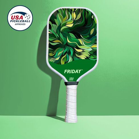 Friday Pickleball Paddle, USA Pickleball Approved, Durable Carbon Fiber, Thermoformed Unibody Design, Honeycomb Core, Gritty Surface for Spin in Saudi Arabia