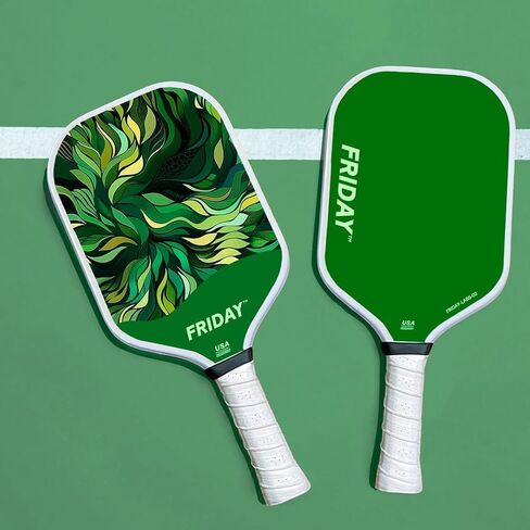 Friday Pickleball Paddle, USA Pickleball Approved, Durable Carbon Fiber, Thermoformed Unibody Design, Honeycomb Core, Gritty Surface for Spin in Saudi Arabia