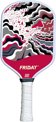 Friday Pickleball Paddle, USA Pickleball Approved, Durable Carbon Fiber, Thermoformed Unibody Design, Honeycomb Core, Gritty Surface for Spin in Saudi Arabia