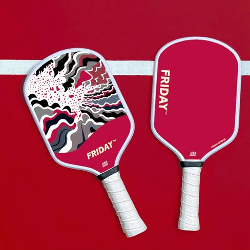 Friday Pickleball Paddle, USA Pickleball Approved, Durable Carbon Fiber, Thermoformed Unibody Design, Honeycomb Core, Gritty Surface for Spin in Saudi Arabia