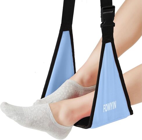 Airplane Footrest with No Feet Clashing Support Design, Portable Travel Foot Hammock to Relax Your Feet, Memory Foam Plane Foot Rest to Relieve Feet Soreness - Long Flights Essentials in Saudi Arabia