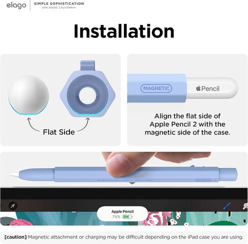 elago x MONAMI Compatible with Apple Pencil Pro Case & Apple Pencil 2nd Generation Case, Compatible with Magnetic Charging, Double Tap, Squeeze, Haptic (Must Read Installation Instructions) (Black) in Saudi Arabia