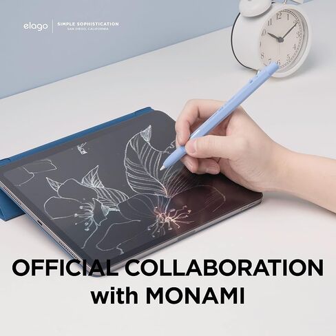 elago x MONAMI Compatible with Apple Pencil Pro Case & Apple Pencil 2nd Generation Case, Compatible with Magnetic Charging, Double Tap, Squeeze, Haptic (Must Read Installation Instructions) (Black) in Saudi Arabia