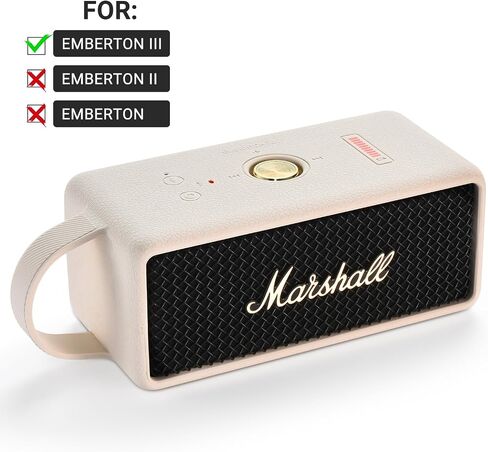 Speaker Case Cover for Marshall Emberton III Portable Bluetooth Speaker Case， 3Colors Available，for Mountaineering Hiking Outdoor Travel Compatible with Marshall Emberton III Case (Off White) in Saudi Arabia