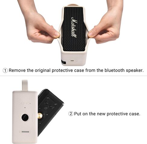 Speaker Case Cover for Marshall Emberton III Portable Bluetooth Speaker Case， 3Colors Available，for Mountaineering Hiking Outdoor Travel Compatible with Marshall Emberton III Case (Off White) in Saudi Arabia