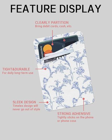 Phone Card Holder, Cute Leather Phone Wallet Stick On, Dual Pocket Credit Card Sticky Wallet, Compatible with Most of Cell Phone, Cute Checkerboard in Kuwait