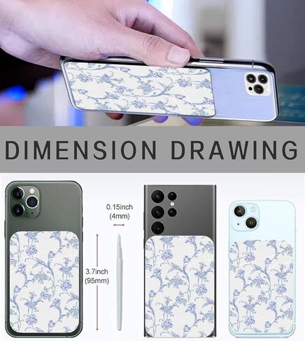 Phone Card Holder, Cute Leather Phone Wallet Stick On, Dual Pocket Credit Card Sticky Wallet, Compatible with Most of Cell Phone, Cute Checkerboard in Kuwait