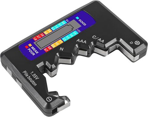 2PACK BT-886 جهاز اختبار البطارية فاحص البطارية للبطارية C D 9V AA AAA 1.5V - أسود in Kuwait