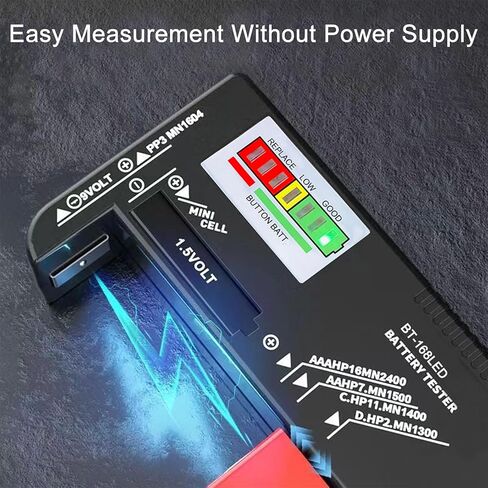 جهاز فحص البطارية من ZUFECY، جهاز فحص البطاريات العالمي لبطاريات AAA AA C D 9V 1.5V لنموذج البطاريات المنزلية in Kuwait
