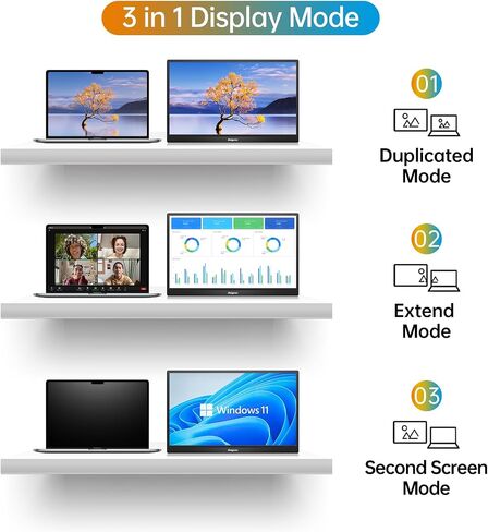 شاشة محمولة 15.6 بوصة 1080 بكسل USB-C HDMI شاشة سفر رفيعة للغاية مع مسند، لأجهزة الكمبيوتر المحمول والكمبيوتر الشخصي وهواتف Mac وPS وXbox وSwich IPS رفيعة للغاية بدون إطار شاشة ألعاب in Kuwait