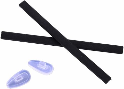 Caulo Replacement Kit of Temple Ear Socks and Nose Pads Compatible with Oakley Tincup OX3184 Glass Sunglass Frames (Black Earsocks Only - 2 Pairs) in Saudi Arabia