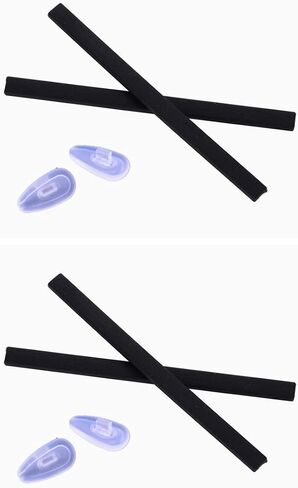 Caulo Replacement Kit of Temple Ear Socks and Nose Pads Compatible with Oakley Tincup OX3184 Glass Sunglass Frames (Black Earsocks Only - 2 Pairs) in Saudi Arabia