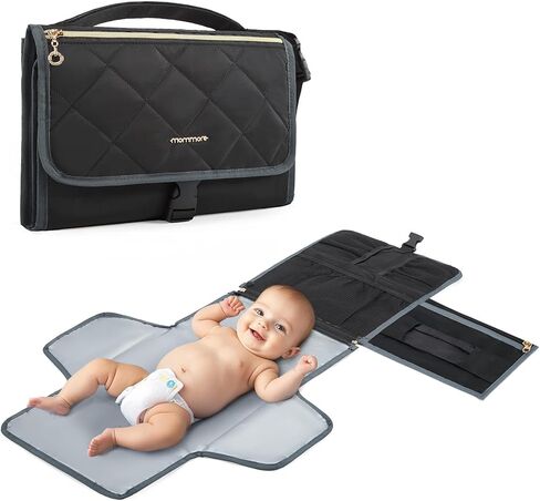 mommore Portable Changing Pad for Baby Newborn, Detachable Travel Diaper Changing Pad with Wipes Pockets, Water Resistance in Kuwait