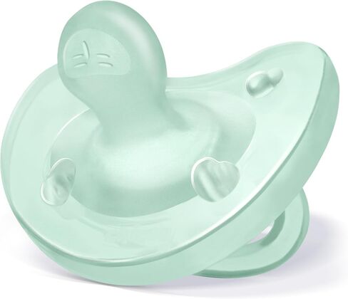 Chicco PhysioForma 100% Soft Silicone One Piece Pacifier for Babies 0-6 Months | BPA & Latex Free | Reusable Case | Blue/Green, 2pk in Saudi Arabia