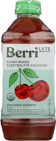 Berri Lyte Organic Cherry Electrolyte Solution, Plant Based, 1 LT (Pack of 6) in Saudi Arabia