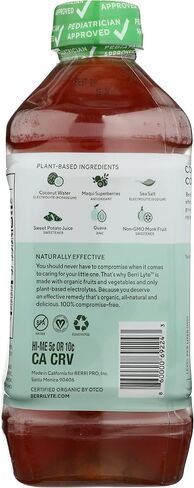 Berri Lyte Organic Cherry Electrolyte Solution, Plant Based, 1 LT (Pack of 6) in Saudi Arabia