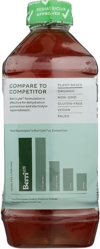 Berri Lyte Organic Cherry Electrolyte Solution, Plant Based, 1 LT (Pack of 6) in Saudi Arabia
