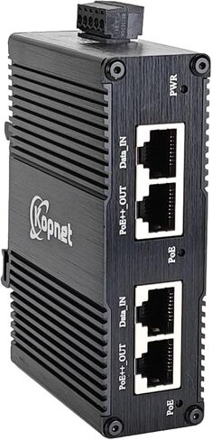 Industrial 2ch PoE Injector Gigabit 90W PoE++ Injector IEEE 802.3bt POE Plus Adapter Hardened 2 Ports 48V POE Midspan Power Over Ethernet with 12-56V DC 24~48V AC Input DIN Rail Mount in Kuwait