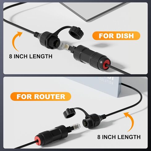 محول Starlink Ethernet، كابل Starlink Gen 3/Mini Cable SPX إلى RJ45 موصل محول لـ Starlink Mini/Starlink Standard V3 (Rev.4) ملحقات الأطباق وجهاز التوجيه المقاومة للماء - عبوة واحدة in Saudi Arabia