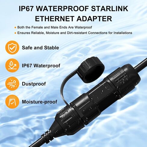 محول Starlink Ethernet، كابل Starlink Gen 3/Mini Cable SPX إلى RJ45 موصل محول لـ Starlink Mini/Starlink Standard V3 (Rev.4) ملحقات الأطباق وجهاز التوجيه المقاومة للماء - عبوة واحدة in Saudi Arabia