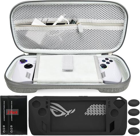 حقيبة حمل leepiya لهاتف Asus Rog Ally المحمولة مع حافظة واقية من السيليكون الناعم ومجموعة تنظيف الشاشة لحقيبة السفر Asus Ally حقيبة كبيرة ذات هيكل صلب مع جيب للملحقات in Kuwait
