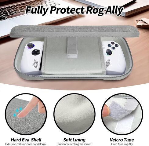 حقيبة حمل leepiya لهاتف Asus Rog Ally المحمولة مع حافظة واقية من السيليكون الناعم ومجموعة تنظيف الشاشة لحقيبة السفر Asus Ally حقيبة كبيرة ذات هيكل صلب مع جيب للملحقات in Kuwait