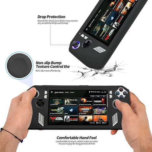حقيبة حمل leepiya لهاتف Asus Rog Ally المحمولة مع حافظة واقية من السيليكون الناعم ومجموعة تنظيف الشاشة لحقيبة السفر Asus Ally حقيبة كبيرة ذات هيكل صلب مع جيب للملحقات in Kuwait