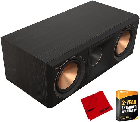 Klipsch 1070019 RP-500C II - وضوح معزز مع مكبر صوت مركزي أكبر - حزمة خشب الأبنوس مع Deco Gear 6 × 6 بوصة قطعة قماش تنظيف من الألياف الدقيقة وحزمة حماية معززة لمدة عامين CPS in Kuwait