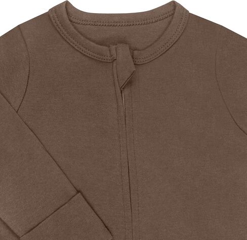 GUISBY Footed Long Sleeve Baby Pajamas with Zipper Cotton Infant Sleepers in Kuwait