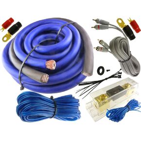 Blue 0 Gauge 5500 WATT CAR PRO Complete AMP Wire Amplifier Install KIT O GA USA