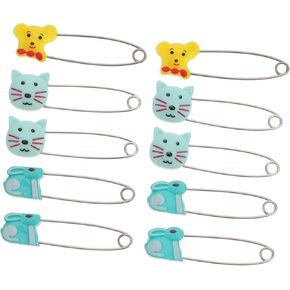 EXCEART Baby Safety Pin 30 pcs pin Animals for Diaper Diapers for Adults Brooch Animal Buckle Shower abs Cartoon Buckle Safety Buckle U-sharped Lock Cloth Plastic Head