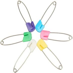 50PCS Cloth Diaper Pins Stainless Steel Traditional Safety Pin Assorted Color