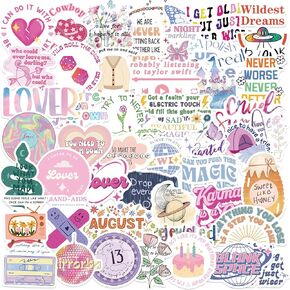 50PCS Singer Song Lyrics Sticker Music Motivational Stickers Fashion Singer Vinyl Stickers for Kids Music Themed Party Decorations Gifts for Music Lovers Musicians