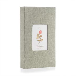 Photo Album 4x6 with 300 Pockets, Slip-in Picture Albums, Linen Cover Memory Book with Front Window, Vertical Photo Book for Wedding, Family, Anniversary, Baby, Vacation(Grass Green)
