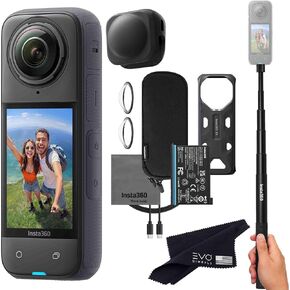 Insta360 X4 BMW Motorrad Limited Edition Basic Bundle-8K Waterproof 360 Action Camera with 1/2" 48MP Sensors, 8K 360 HDR Video, 72MP 360 Photo |Bundle Includes Selfie Stick, Lens Cap