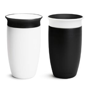 Munchkin® Miracle® 360 Toddler Sippy Cup, Spill Proof, 10 Ounce, 2 Pack, Black/White