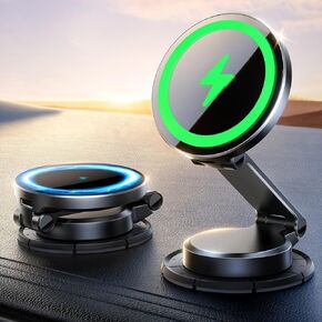 JOYROOM for MagSafe Car Mount Charger, [All-Metal] 15W Fast MagSafe Car Charger, Hands Free Magnetic Phone Charger Holder Dashboard for iPhone 16 Pro Max Plus/iPhone 15 14 13 12 Pro Max Plus, Black