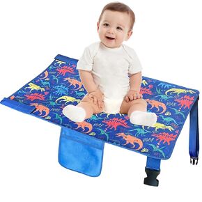 Toddler Airplane Bed, Airplane Travel Essentials for Kids, Baby Portable Plane Bed for Flights, Airplane Must Haves for Kids Makes Your Trip Enjoyable and Comfortable(Blue)