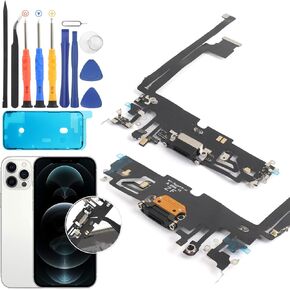 Replacement for iPhone 12 Pro Max Charging Port Dock Connector for iPhone 12 Pro Max Charging Port Flex Cable Replacement USB Charger Board Flex Cable Assembly Accessories with Repair Tools