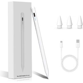 Stylus for Apple iPad Pencil 6th/7th/8th/9th/10th, iPad Air 3th/4th/5th, iPad Mini 5th/6th, iPad Pro 11/12.9 inch, Pen with Palm Rejection & Tilt Sensitivity, Magnetic and USB-C Charging