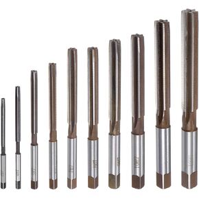 uxcell 10pcs Hand Reamers Set 3mm 4mm 5mm 6mm 7mm 8mm 9mm 10mm 11mm 12mm H7 Metric Alloy Steel Reamer Bit Straight Flutes Steel Cutting Tool for Metal Wood Hole Reaming