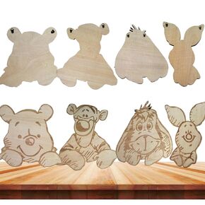 SHELLBOBO The Pooh Bear Baby Nursury Decoration Stuff, Nursuring Room Wall Hanging Decoration for Newborn Baby Room 4 Pcs Set